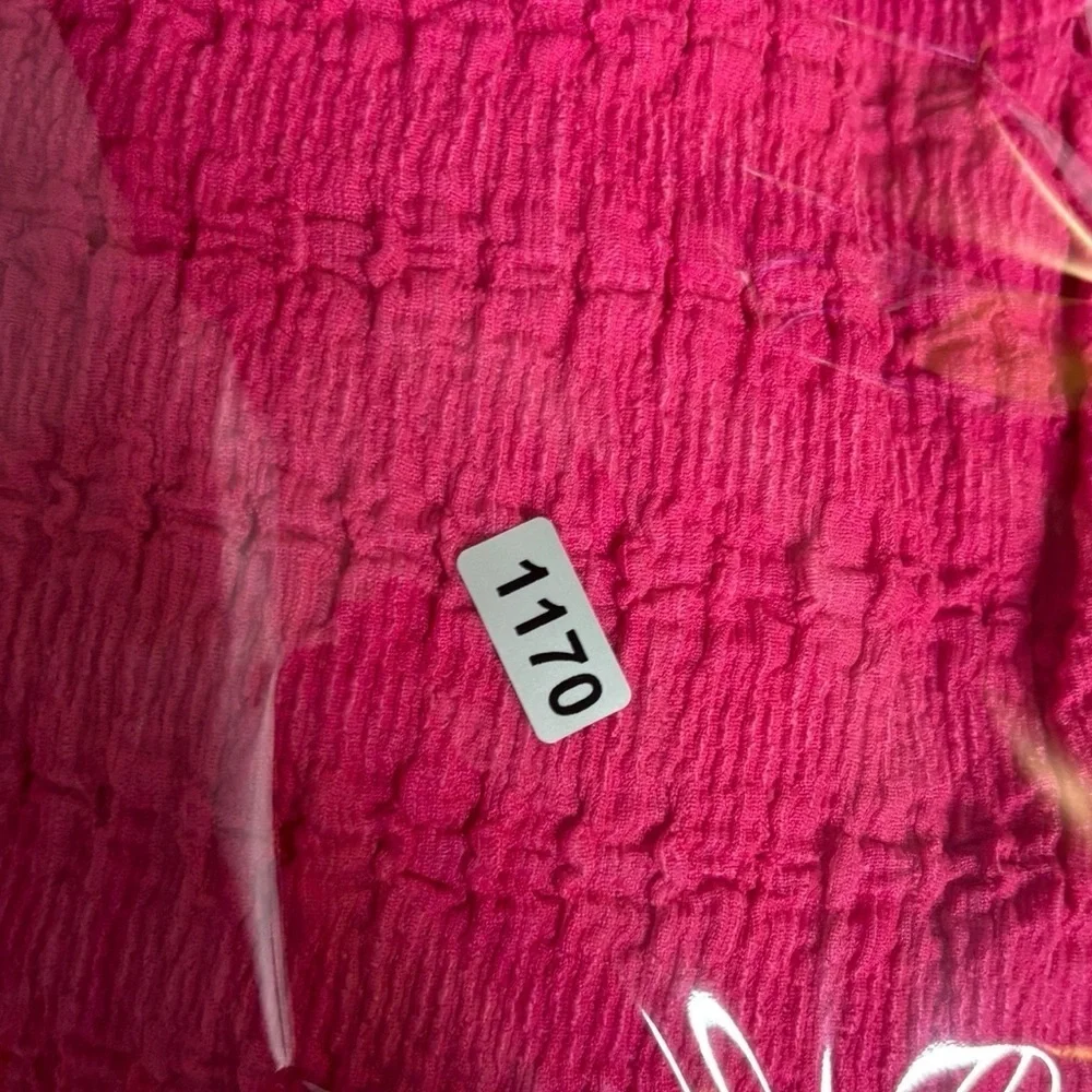 Umgee Barbie Flowy Pink Textured Blouse Size Large - Picture 9 of 9